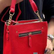 کیف دوشی دخترانه عمده چهار جیب قرمز رنگ کد 6641