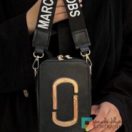 کیف دوشی موبایل زنانه عمده مشکی رنگ کد 6704